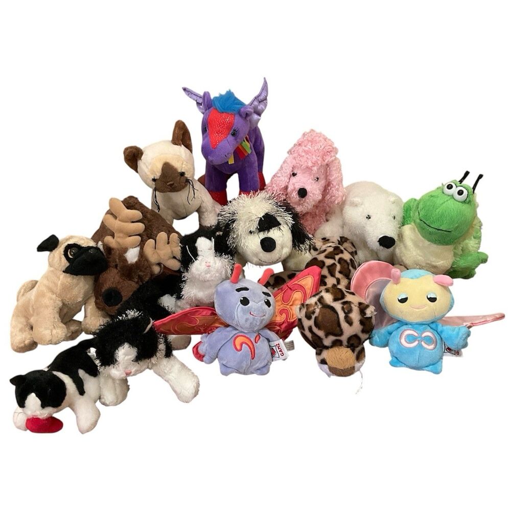 Lot Of 14 Webkinz Stuffed Animal Plushes NO CODES